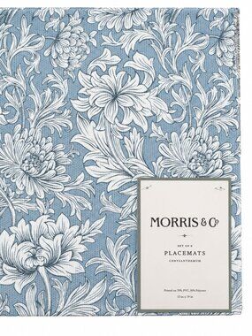 Morris & Co Chrysanthemum Placemats Set of 8 PVC Polyester English Garden